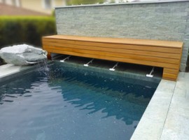 Here you can see a deck mounted system, Bauhaus style with wooden cladding